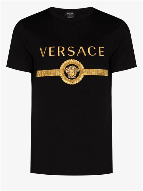 plain black versace t shirt|Versace graphic t shirts.